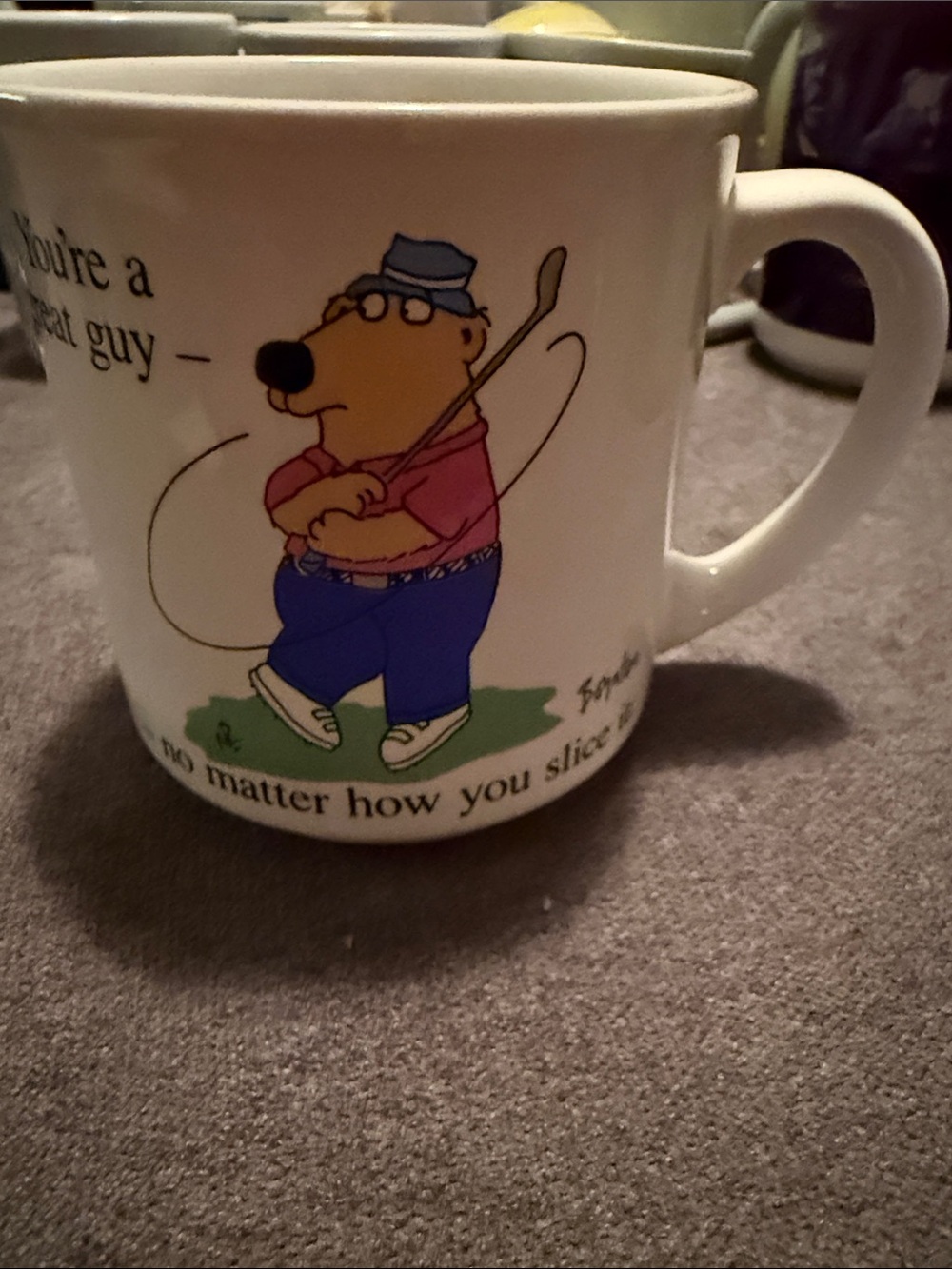 Vintage Rare Collector’s Golf Sport Ceramic Mug by Sandra Boynton  gift